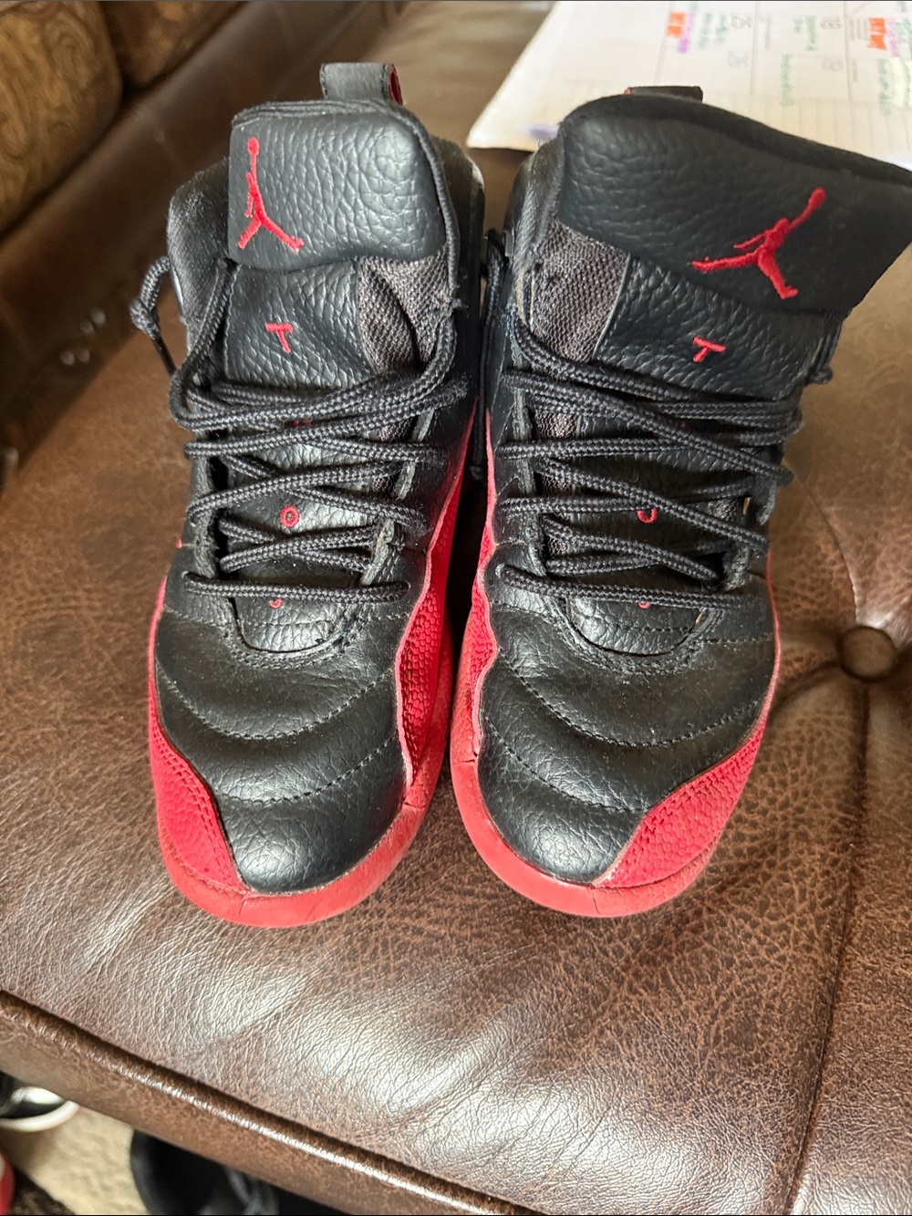 Jordan Kids Black and Red High-Top Sneakers